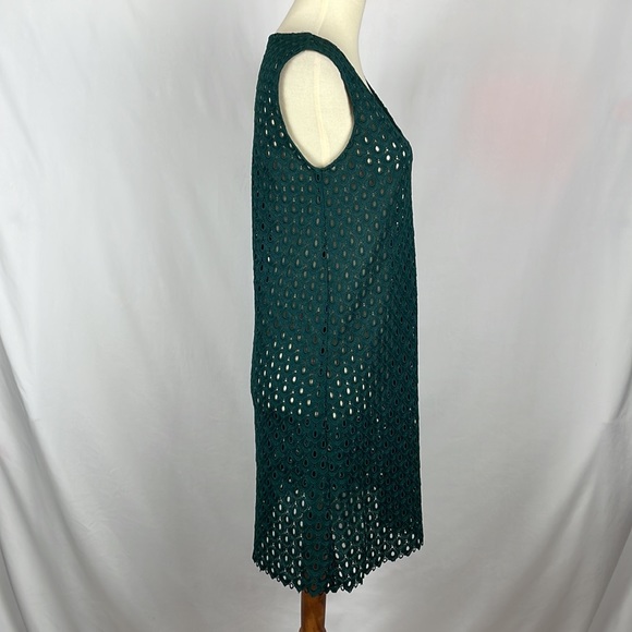 Zara Woman Dark Green Sleeveless Eyelet Sheath Dress/Coverup - Size XS - Picture 7 of 8